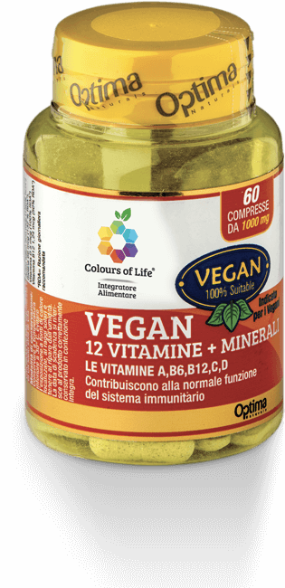 Vegan 12 Vitamine + Minerali 60 Compresse Optima Naturals