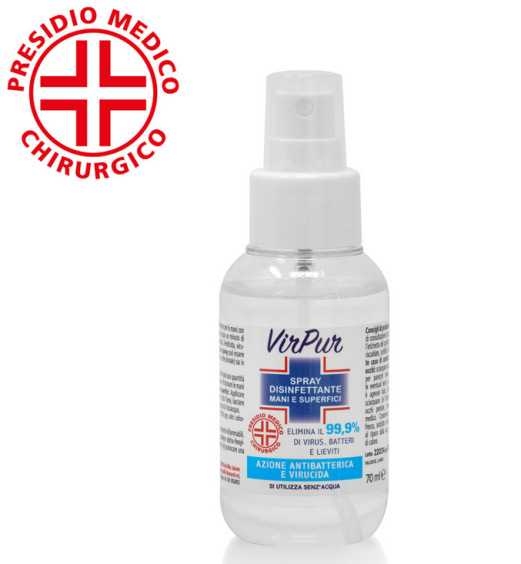 Virpur Spray igienizzante per mani e superfici 70 ml